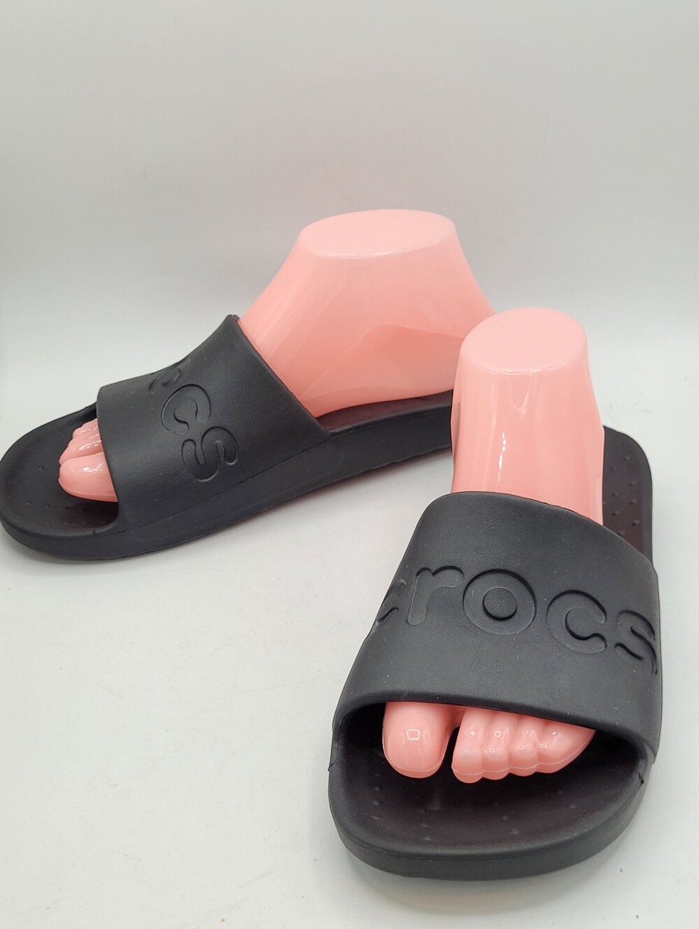 black Crocs Classic Slide sandals Size 7 In mens 9 In Womens